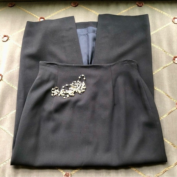 Rena Rowan SkirtWool Maxi Chocolate Brown High Waist and Long Back Slit (10) - Picture 5 of 8